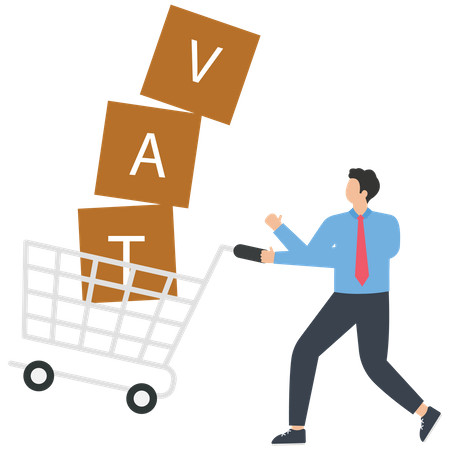 VAT in a shopping cart  Illustration