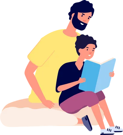 Vater und Sohn Reiten Buch  Illustration