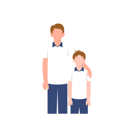 Vater und Sohn verbringen Zeit miteinander  Illustration