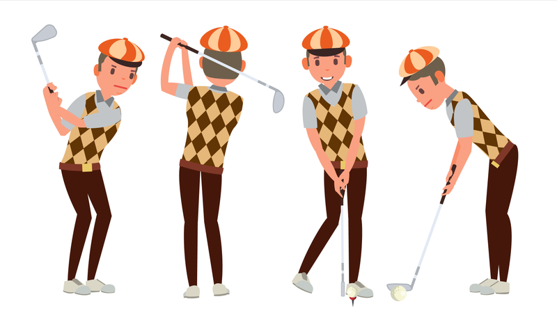 Vecteur de joueur de golf classique  Illustration