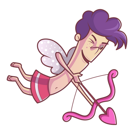 Vector cartoon illustration of cute boy flying with wings  Illustration