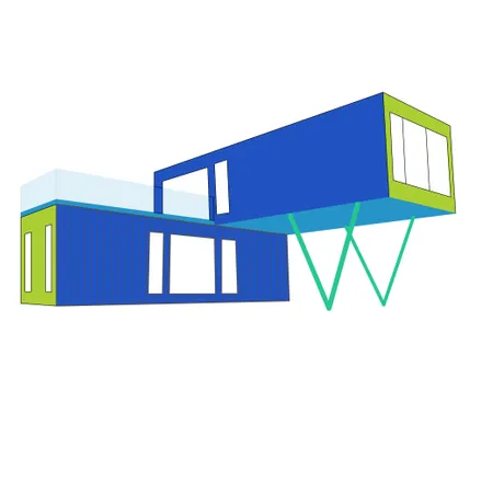 Container House Vector Isolated Illustration