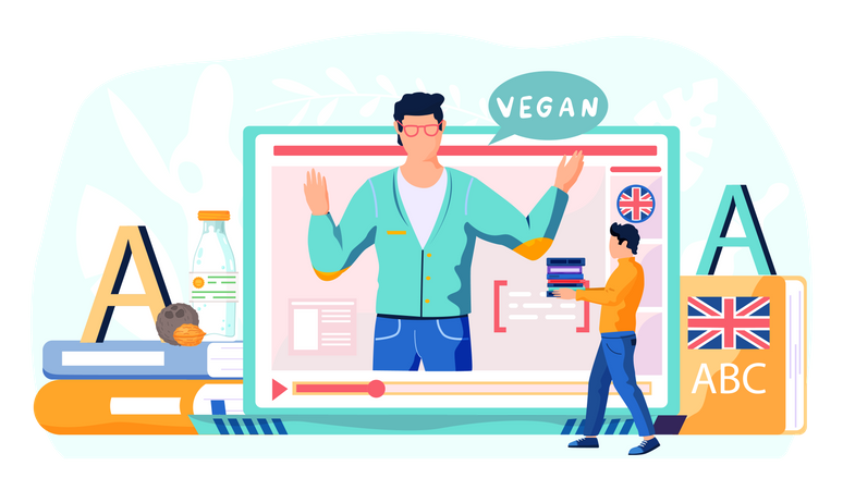 Vegane Lektion auf Englisch  Illustration