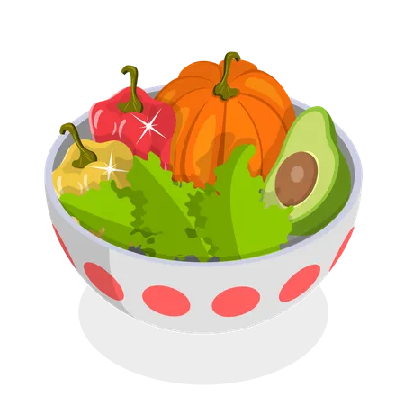 Vegetable Bowls  Illustration