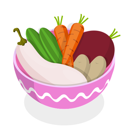 Vegetable Bowls  Illustration