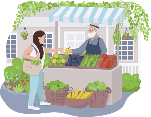 Vegetable market  Illustration