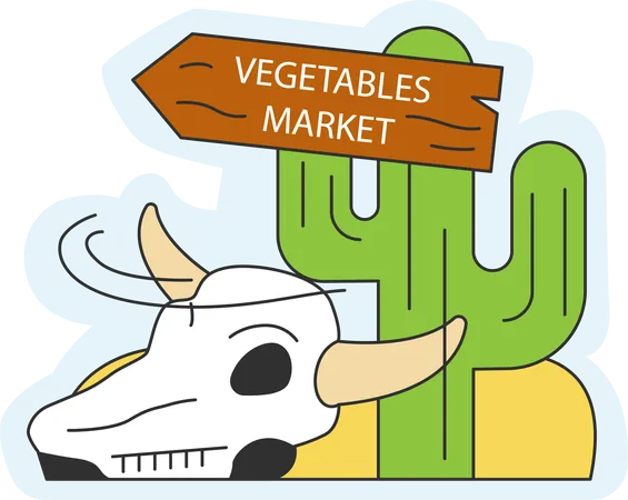 Vegetable market  Illustration