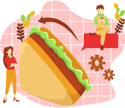 Vegetable Sandwich Illustration
