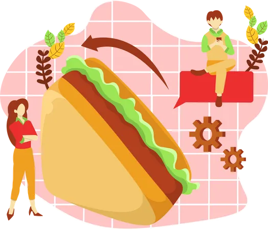 Vegetable Sandwich Illustration