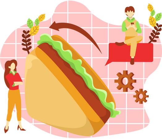 Vegetable Sandwich  Illustration