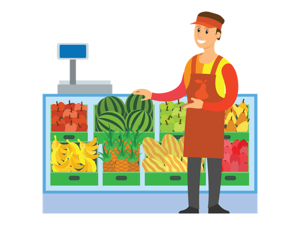 Vegetable seller  Illustration