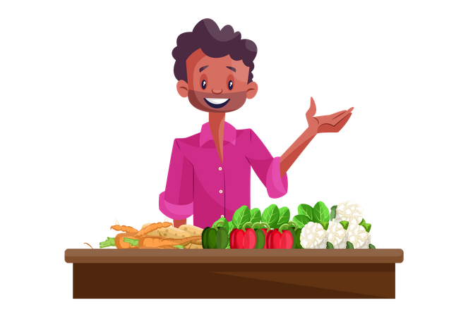 Vegetable seller  Illustration