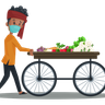 illustrations of vegetable seller