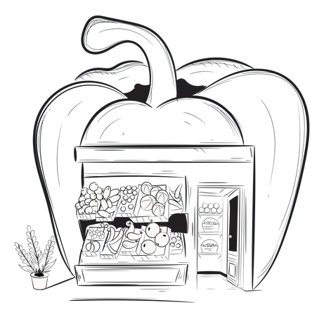 Vegetable Shop  Illustration