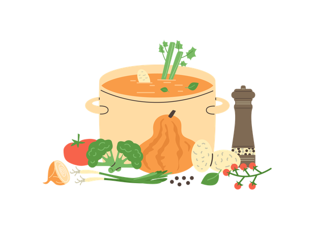 Vegetable Soup bowl  Illustration