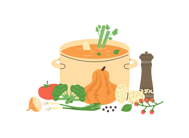 Vegetable Soup bowl  Illustration