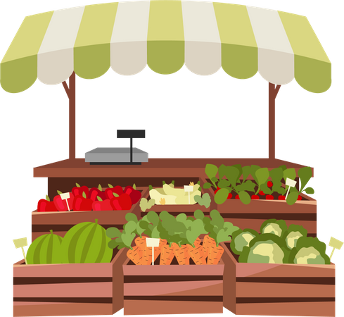 Vegetable stand  Illustration