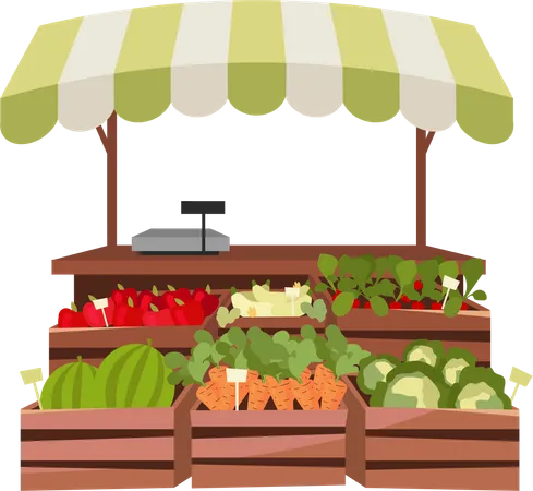 Vegetable stand  Illustration