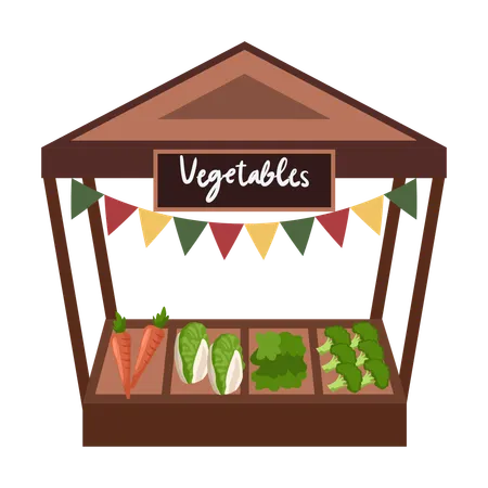 Vegetable Stand  Illustration