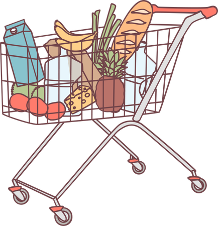 Vegetable trolley  Illustration