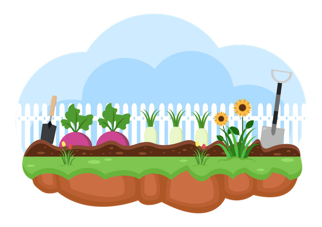 Vegetables farming  Illustration