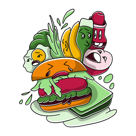 Vegetarian Breakfast Illustration