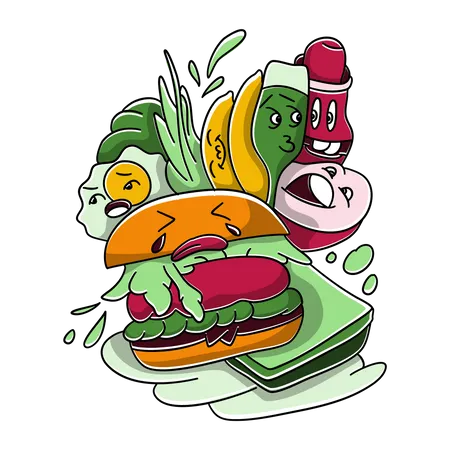 Vegetarian Breakfast Illustration