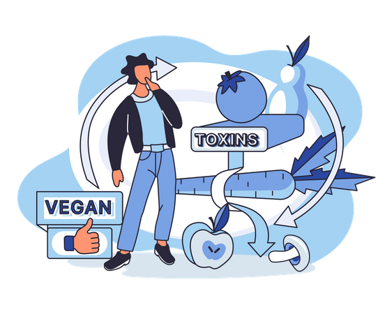 Vegetarian diet for slimming Illustration
