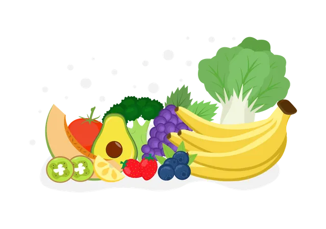 Vegetarian Meal Illustration