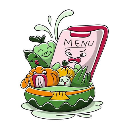 Vegetarian Menu Illustration