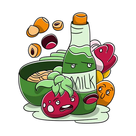 Vegetarian Protein Drink Illustration