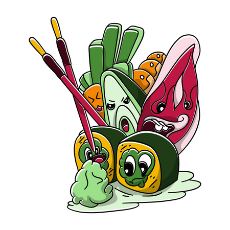 Vegetarisches Sushi  Illustration