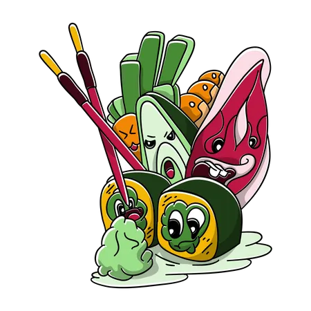 Vegetarisches Sushi  Illustration