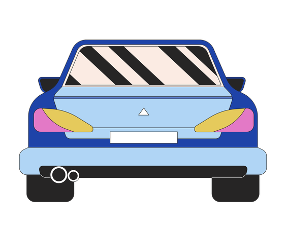 Vehicle back view  Illustration