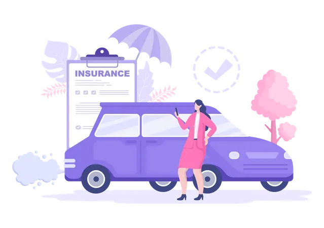Vehicle insurance Illustration