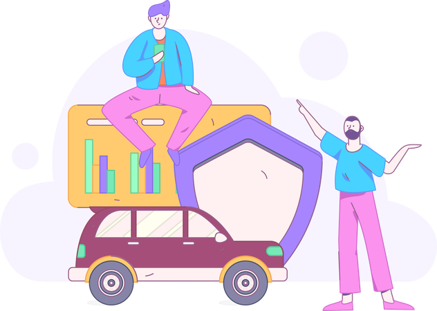 Vehicle Insurance Document  Illustration