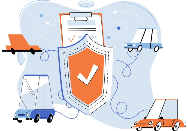 Vehicle insurance policy paper  Illustration