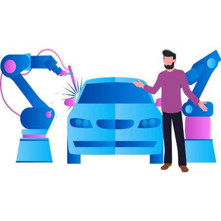 Vehicle is being repaired  Illustration
