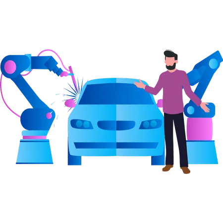 Vehicle is being repaired  Illustration