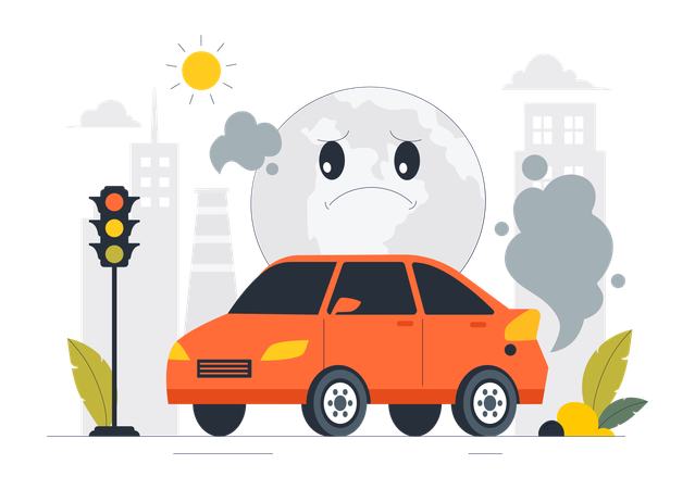 Vehicle Pollution  Illustration