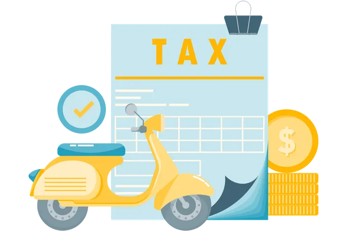 Vehicle tax document  イラスト