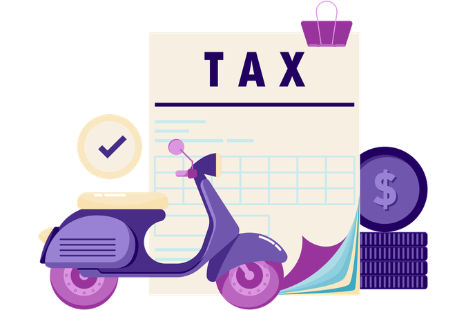 Vehicle Tax Document  Illustration