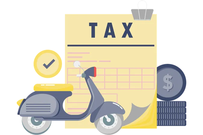 Vehicle Tax Document  Illustration