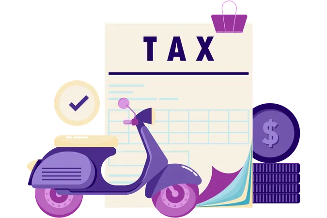 Vehicle Tax Document  Illustration