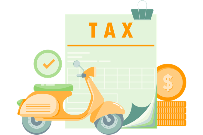 Vehicle Tax Document  Illustration