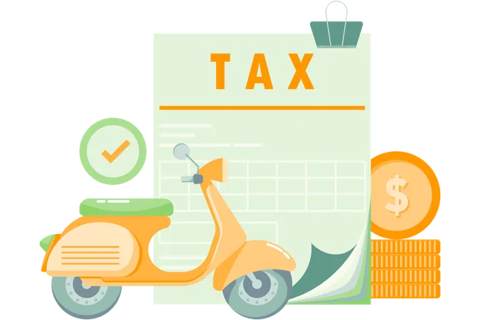 Vehicle Tax Document  Illustration