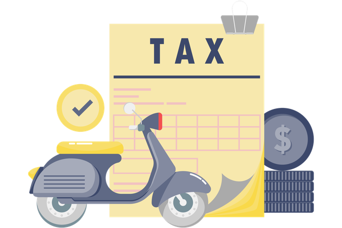 Vehicle Tax Document  Illustration