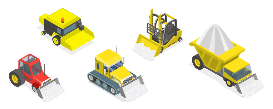 Véhicules de déneigement  Illustration