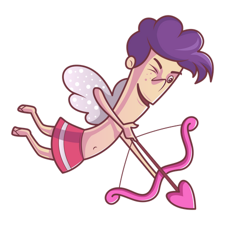 Vektor-Cartoon-Illustration eines süßen Jungen, der mit Flügeln fliegt  Illustration