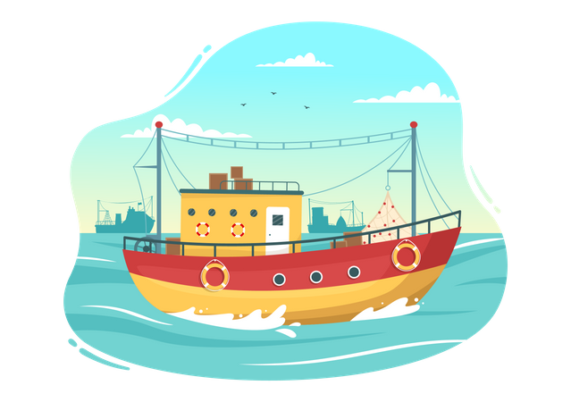 Barco de vela  Ilustración